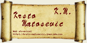 Krsto Matošević vizit kartica